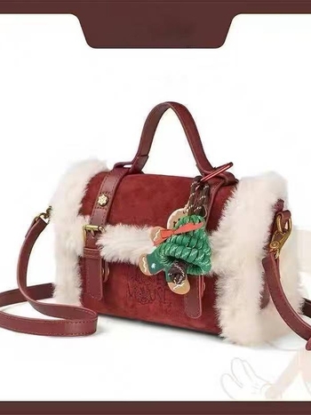Božićna torba od baršuna, retro pliš, crossbody, elegantna, 2025 model
