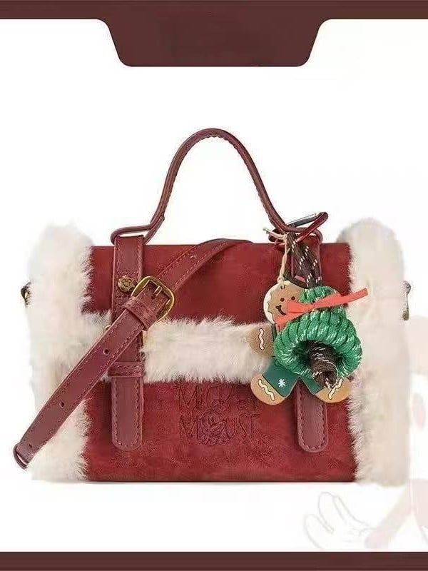 Božićna torba od baršuna, retro pliš, crossbody, elegantna, 2025 model