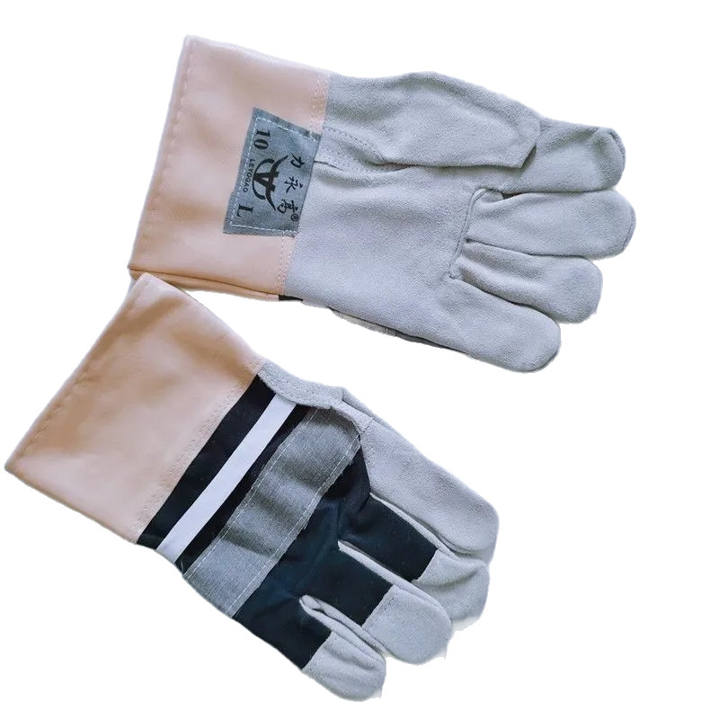 Mănuși de sudură din piele de vită cu două straturi, pentru sudură electrică și prelucrarea metalelor