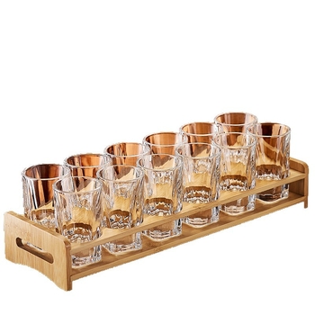 Stakleni set za posluživanje alkoholnih pića, 6–10 komada, mogućnost ispisa logotipa, prilagodba, papirnata kutija