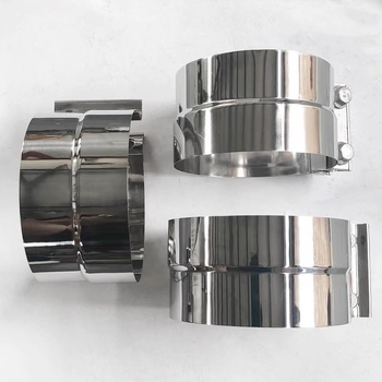 Nerezový redukčný spona pre výfukový systém – prepojenie potrubia auta, nominálny priemer 127×132, upevňovací priemer 125×130, hrúbka 0,5 mm