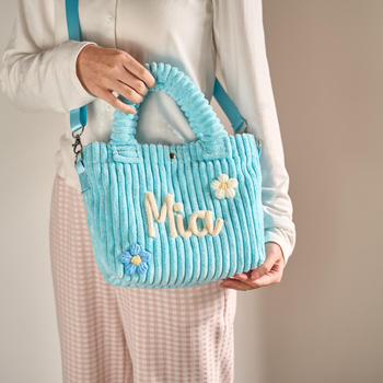 Corduroy плюшена чанта през рамо в корейски стил, вертикална квадратна форма, подплата от платно, магнитно копче