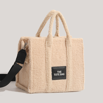 CHARHP&KEJNT Tote чанта – памучно-ленена материя, вертикална квадратна форма, джоб с цип, подплата от полиестер, три презрамки