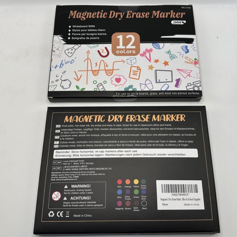 Μαρκαδόρος λευκής πλάκας με βάση το νερό, σβήνεται, μαγνητικός, για παιδιά, λεπτό άκρο 1.5-2 mm, με βούρτσα, πλαστικό περίβλημα, μοντέλο G208B, για γραφή και διδασκαλία