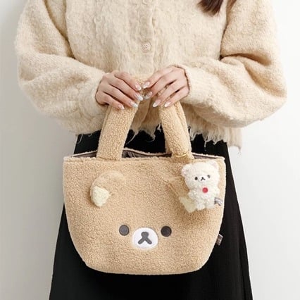 Rilakkuma pliš torbica za ručni obrok – casual stil, materijal tkanina, podstava platno, otvoren vrh, velika zapremina, za svakodnevnu upotrebu i putovanja