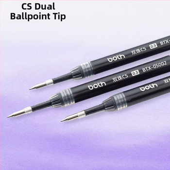 BOTH patrone za kemijsku olovku s gumbom, crna, 0,5 mm, dvostruko kuglična olovka, velika kapaciteta