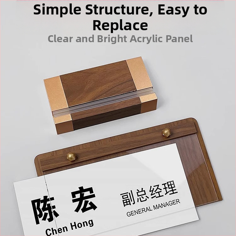 Akrylový stolný stojan na vizitky a menovky — značka Luton; Materiál: akrylové sklo; Kategória: promo displej; Štýl: stolný