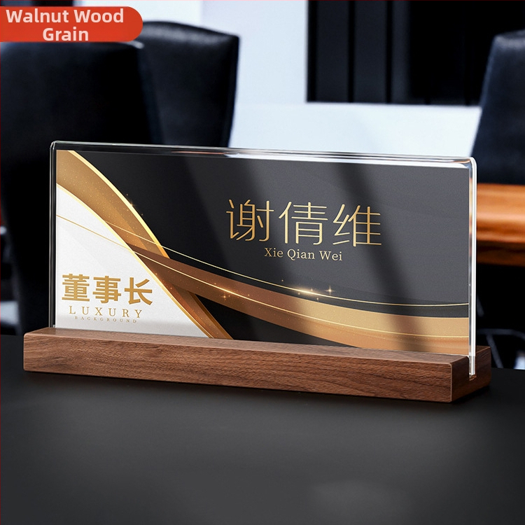 Akrylový stolný stojan na vizitky a menovky — značka Luton; Materiál: akrylové sklo; Kategória: promo displej; Štýl: stolný