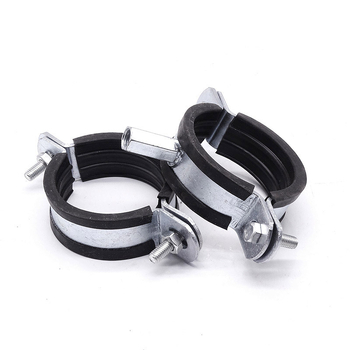 Colier de țevi robust cu garnitură din cauciuc pentru conducte de drenaj, suport metalic cu filet