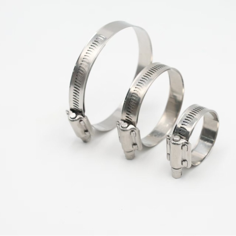 Colier de furtun din oțel inoxidabil 304, întărit, cu garnitură internă, clemă americană, Hengda; pentru automobile, marină, industrie de mașini, aviație, irigații, industrie chimică.