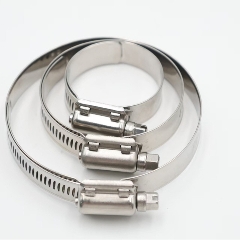 Colier de furtun din oțel inoxidabil 304, întărit, cu garnitură internă, clemă americană, Hengda; pentru automobile, marină, industrie de mașini, aviație, irigații, industrie chimică.