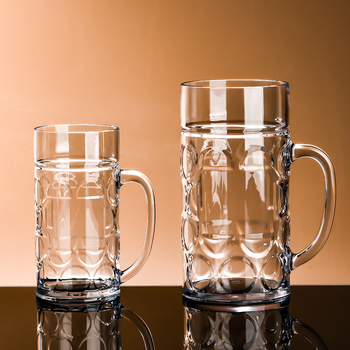 Plastična čaša za pivo, modern minimalistički dizajn s drškom, ispis logotipa, prilagodljivo