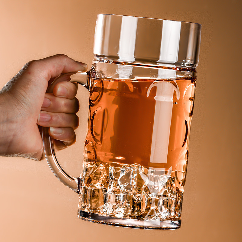 Plastična čaša za pivo, modern minimalistički dizajn s drškom, ispis logotipa, prilagodljivo