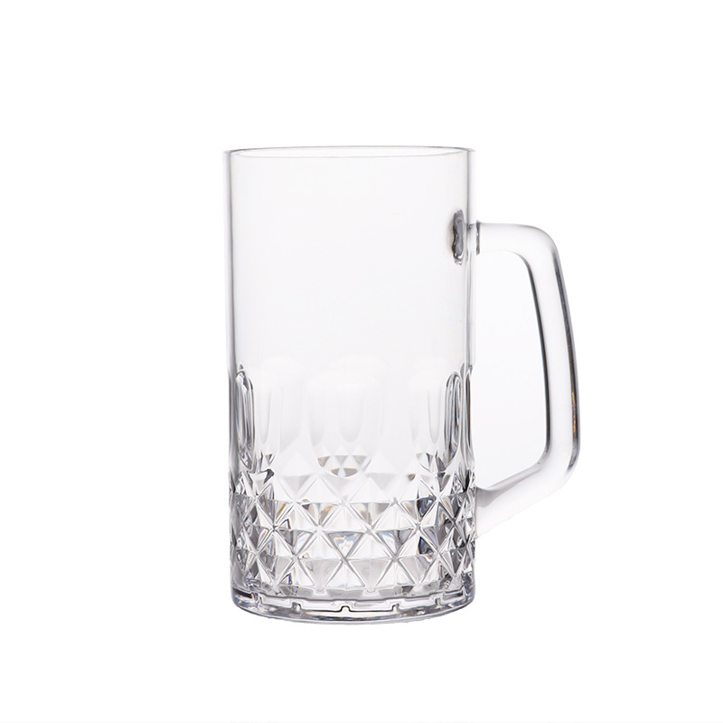 Plastična čaša za pivo, modern minimalistički dizajn s drškom, ispis logotipa, prilagodljivo