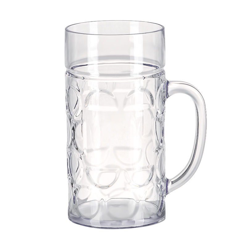 Plastična čaša za pivo, modern minimalistički dizajn s drškom, ispis logotipa, prilagodljivo