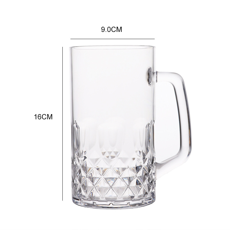 Plastična čaša za pivo, modern minimalistički dizajn s drškom, ispis logotipa, prilagodljivo
