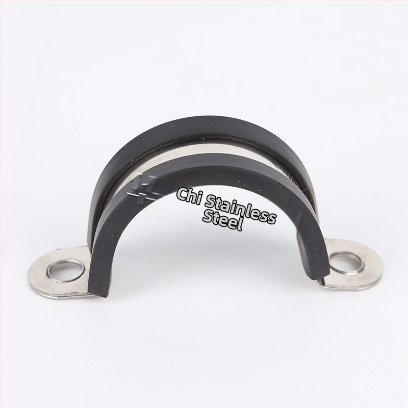 Nerezová U-členská svorka na rúry pre káble, 304, s nastaviteľnými nominálnymi a upínacími priemermi