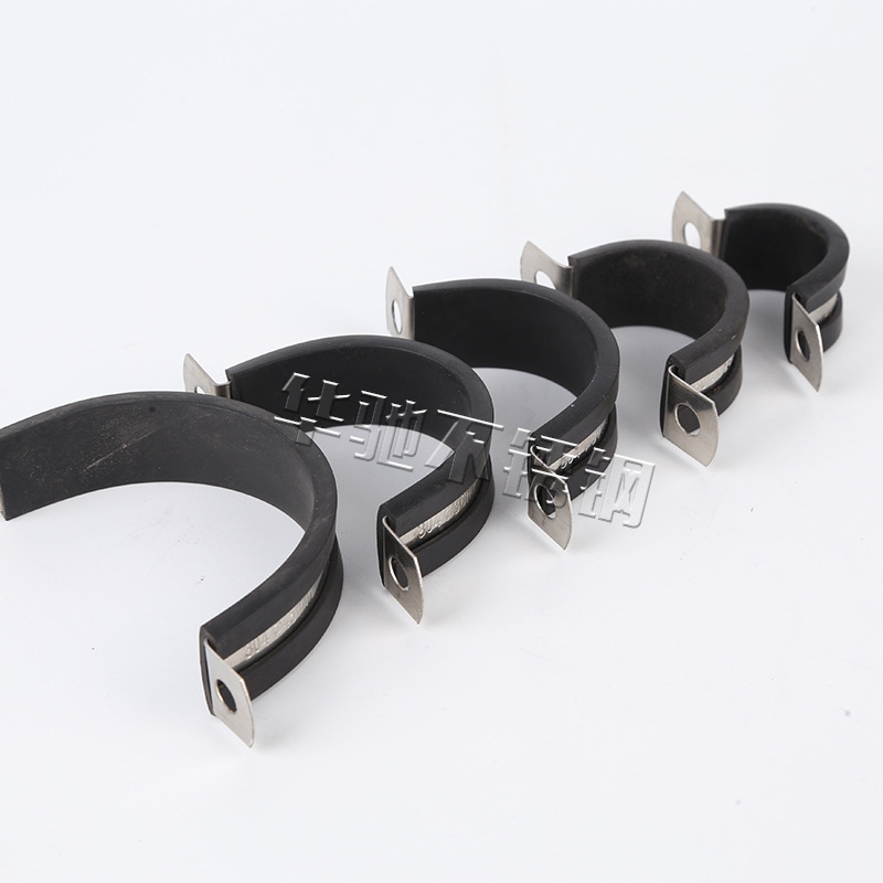 Nerezová U-členská svorka na rúry pre káble, 304, s nastaviteľnými nominálnymi a upínacími priemermi