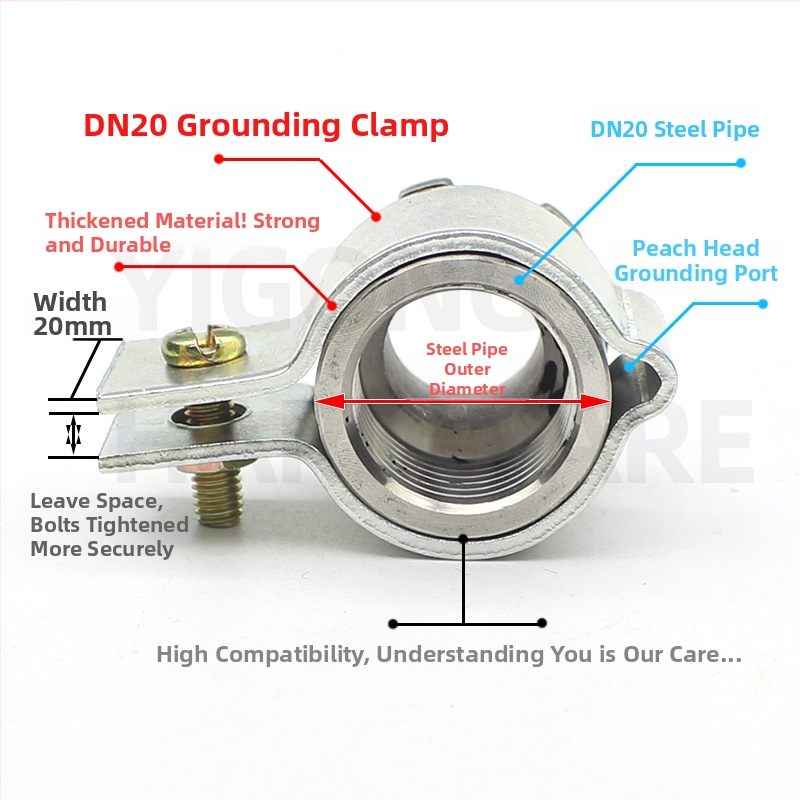 Uzemňovacia svorka zo 304 nerezovej ocele pre jadrovú energetiku podľa národného štandardu, objímka na potrubie