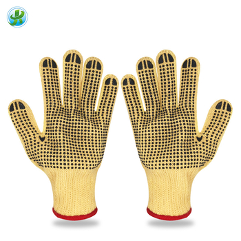 Kevlar-aramid szilikon pöttyös kesztyű, dupla oldalú hőszigetelés, 200°C, csúszásmentes, kopásálló, vágásálló