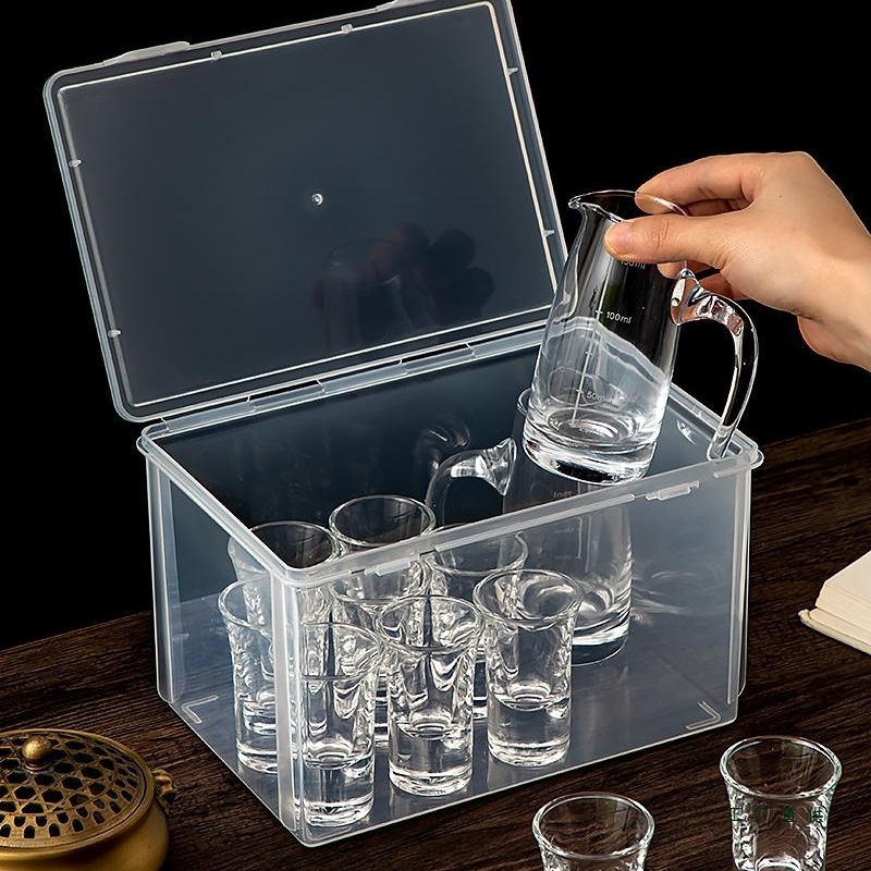Kutija za skladištenje čaša za vino, prozirni dijeljnik otpornik na prašinu, kapacitet 1000 ml ili više, univerzalni stil