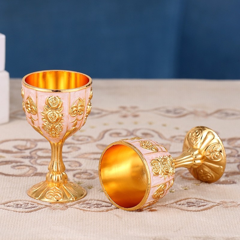 Čaša za žestoka pića, cinkov spoj, retro cvjetni stil, 1 kom (55 g)