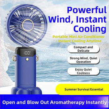 Ručný ventilátor, PP materiál, tichý, pre študentov, cestovanie, kancelária, internát, služobné cesty