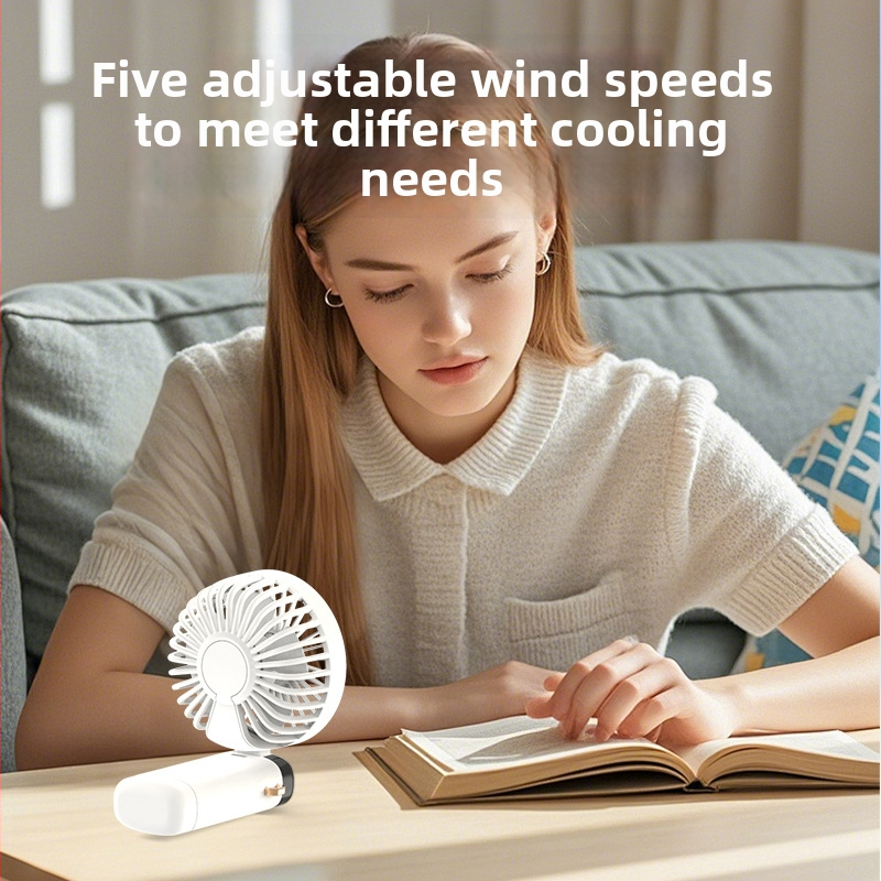 Ručný ventilátor, PP materiál, tichý, pre študentov, cestovanie, kancelária, internát, služobné cesty
