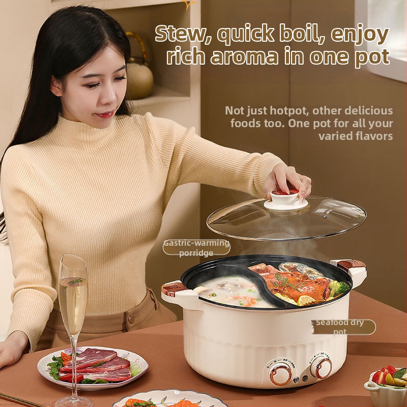 Všetko v jednom elektrický hrniec na pečenie, parenie a varenie – výkon pod 800 W, telo z borosilikátového skla najvyššej kvality, vnútorný tanier z porcelánového krištálu, vhodný pre 3–4 osoby