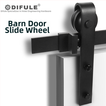 DIFULE Komplet hardvera za barn door DFL-GC001: šina za klizanje, kolutovi, dvostrani amortizer, nosivost 150 kg