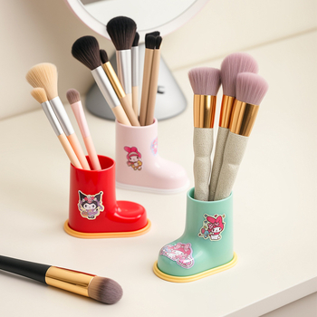 Настолен органайзер за четки за грим и моливи – ABS материал, кръгла форма, модел Small Boot, с лого