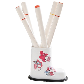 Настолен органайзер за четки за грим и моливи – ABS материал, кръгла форма, модел Small Boot, с лого