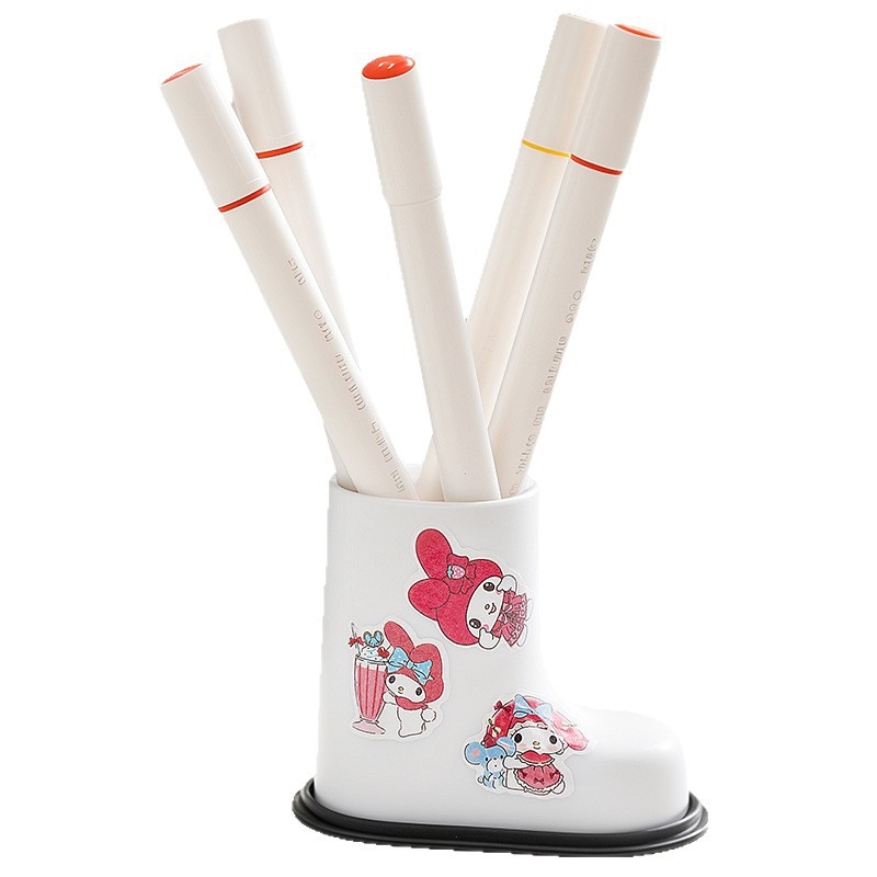 Настолен органайзер за четки за грим и моливи – ABS материал, кръгла форма, модел Small Boot, с лого