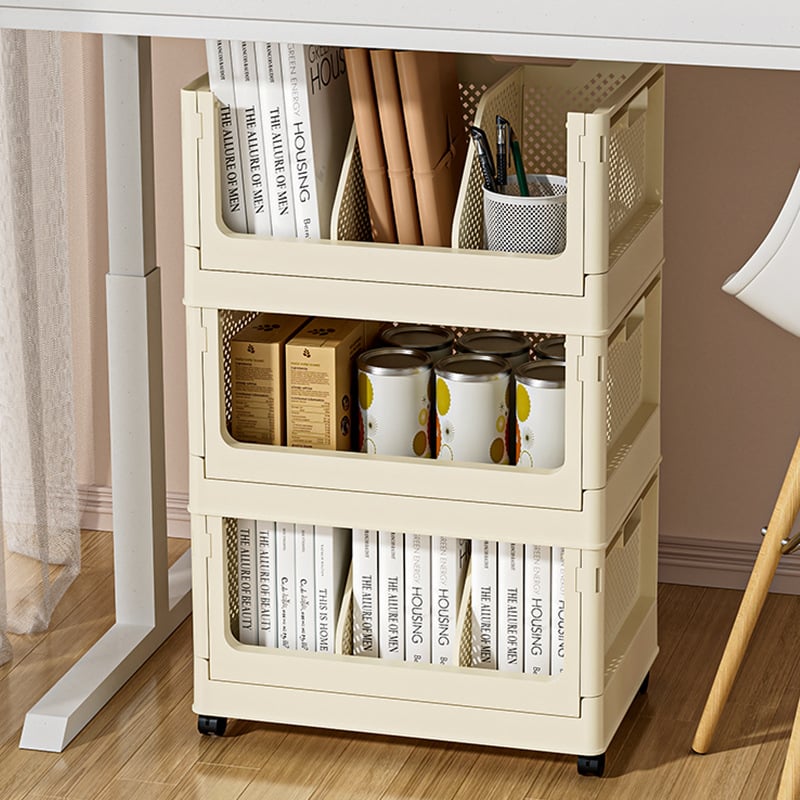 Сгъваема пластмасова кошница за съхранение — минималистичен Ins-стил настолен организатор за канцеларски материали, PP материал