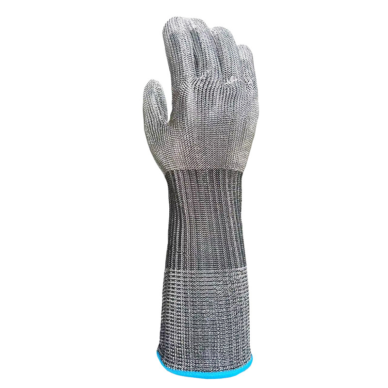 Rukavice otporne na porezanje razine 9, model DD-706B, produžene čelične žice, ambidextralne, za lov ribe, rezanje mesa i klanje