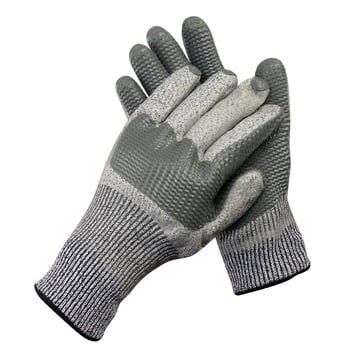 5-ös vágásbiztos kesztyű filmmintás felület, csúszásmentes gumi markolat és kopásálló kivitel építőgépek kezelésére