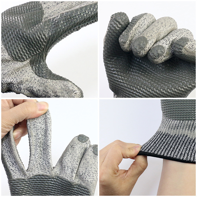 5-ös vágásbiztos kesztyű filmmintás felület, csúszásmentes gumi markolat és kopásálló kivitel építőgépek kezelésére