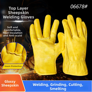 Rukavice na zváranie z ovčej kože s tepelnou izoláciou a ochranou proti popáleninám, pre zváranie, brúsenie a rezanie