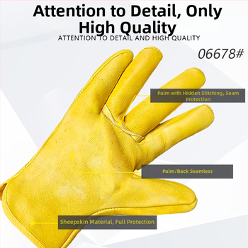 Rukavice na zváranie z ovčej kože s tepelnou izoláciou a ochranou proti popáleninám, pre zváranie, brúsenie a rezanie