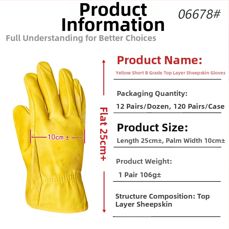 Rukavice na zváranie z ovčej kože s tepelnou izoláciou a ochranou proti popáleninám, pre zváranie, brúsenie a rezanie