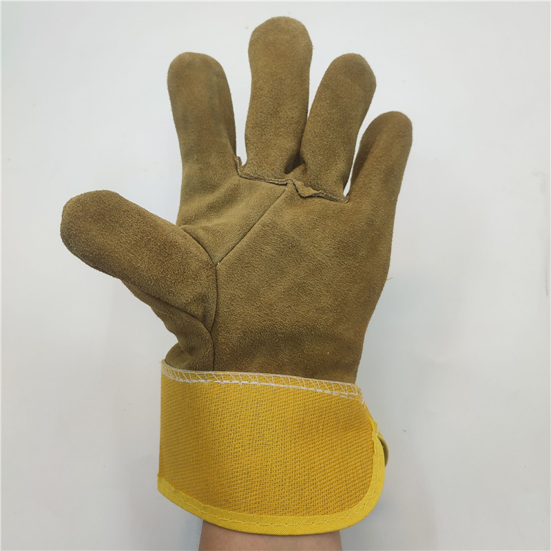 Jiuxin zváracie rukavice – dvojvrstvová hovädzia koža, priedušná semišová koža, dlaň z textílie, určené na zváranie a plynové zváranie