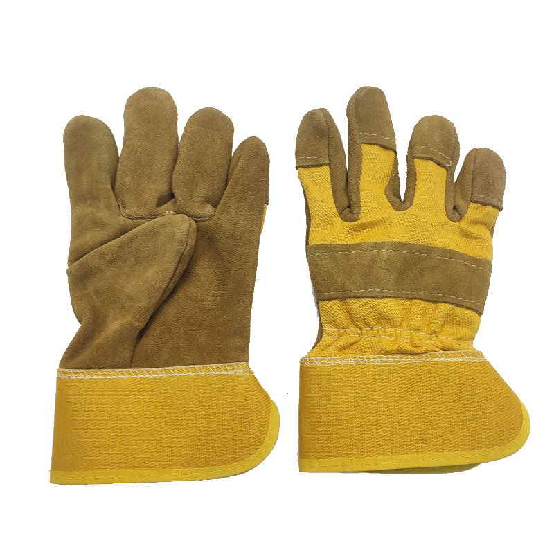 Jiuxin zváracie rukavice – dvojvrstvová hovädzia koža, priedušná semišová koža, dlaň z textílie, určené na zváranie a plynové zváranie