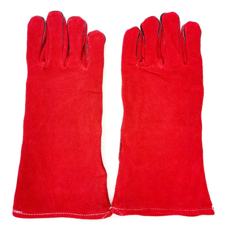 Boyuan Gloves Mănuși de sudură – Piele de vacă, flanel, bumbac; Pentru sudură electrică; Izolare termică; Protecție împotriva arsurilor; Rezistente la uzură
