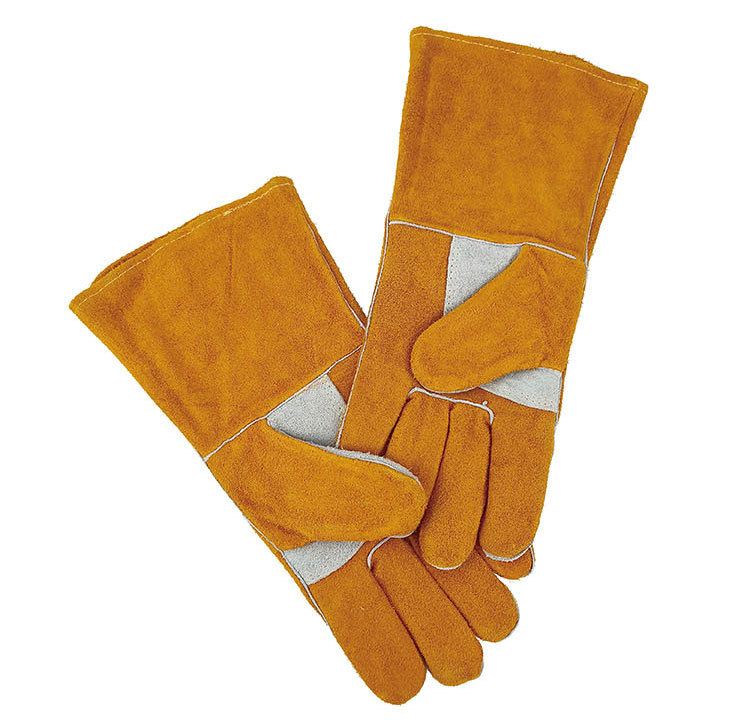 Γάντια συγκόλλησης από δέρμα βοδινού για ηλεκτροσυγκόλληση – φλογοανθεκτικά, προστασία από σπινθήρες, AQ6103-2007