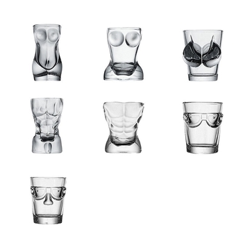 Kreativna čašica za alkohol s ljudskim oblikom; staklo; ljudski oblik; kreativni stil; pakiranje u kartonskoj kutiji