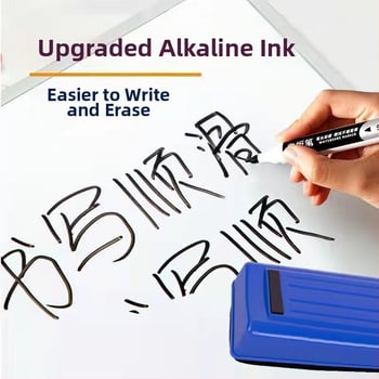 Tekući marker za bijelu ploču velikog kapaciteta, briše se bez tragova, vrh 1,8 mm, crne boje, za učitelje