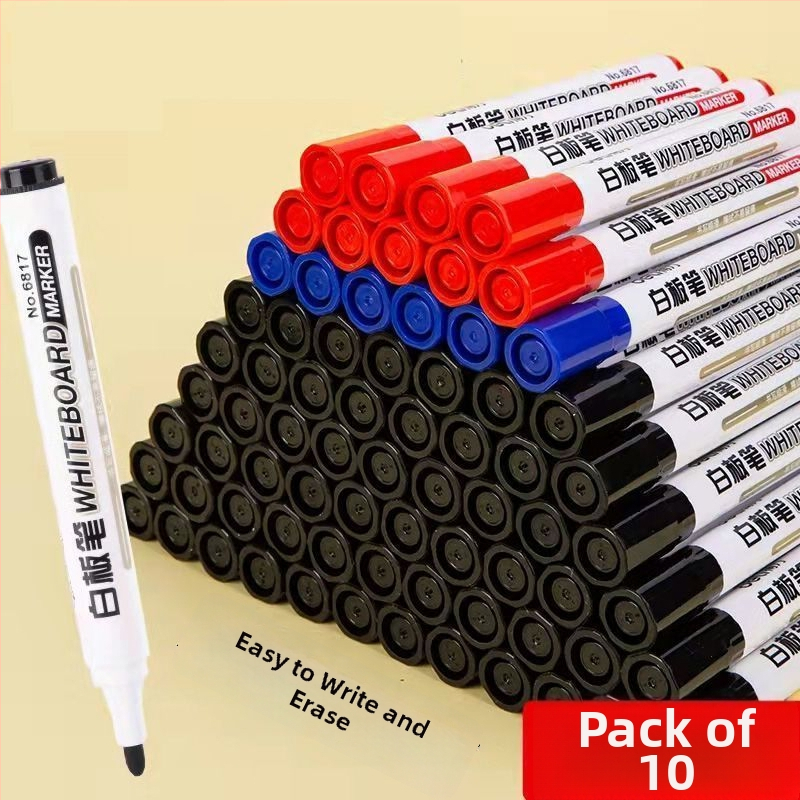 Tekući marker za bijelu ploču velikog kapaciteta, briše se bez tragova, vrh 1,8 mm, crne boje, za učitelje