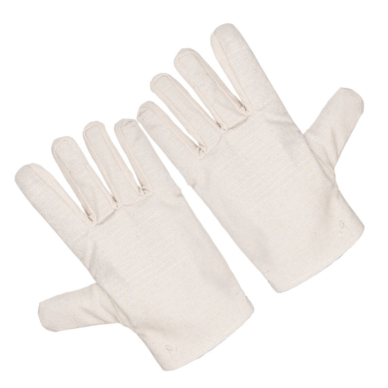 Платнени заваръчни ръкавици, удебелени двойнослойни, 24 реда шиене, арморна тъкан, термоизолация