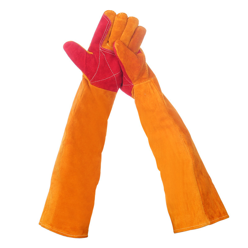 Mănuși de sudură, piele de vițel, rezistente la temperaturi înalte, izolație dublă, pentru sudură, sudură cu gaze, brazare, lipire