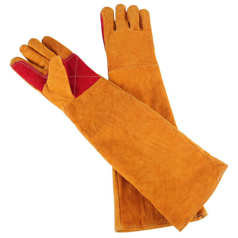 Mănuși de sudură, piele de vițel, rezistente la temperaturi înalte, izolație dublă, pentru sudură, sudură cu gaze, brazare, lipire